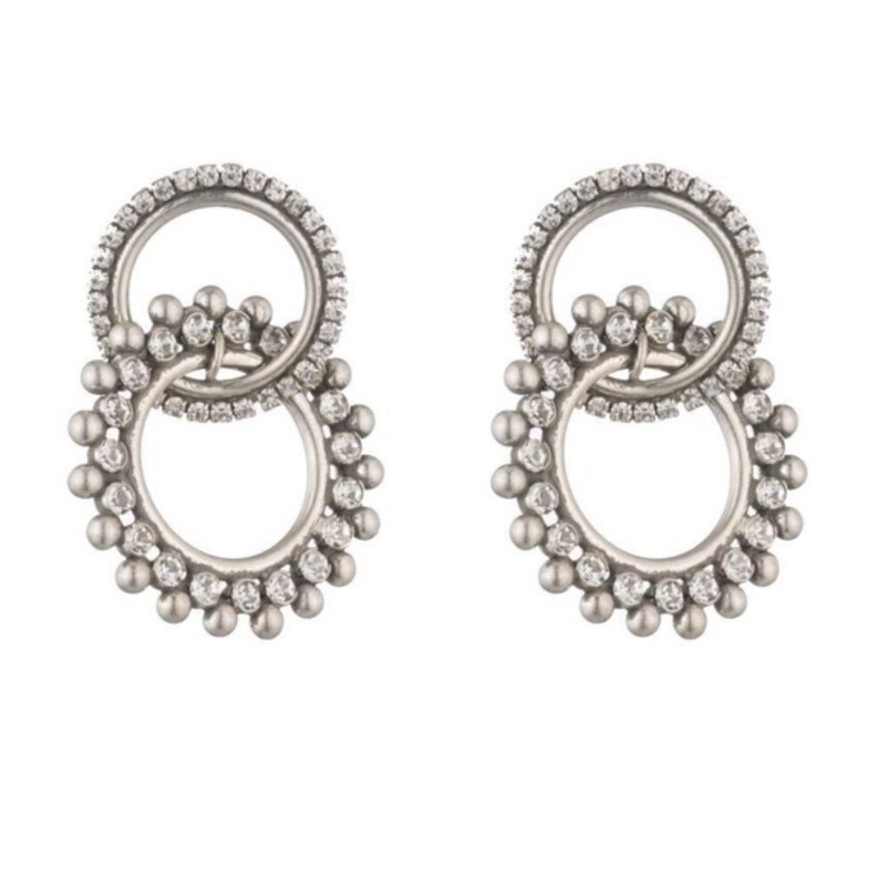 ISO Dannijo Truby Double Circle Crystal Statement Earrings